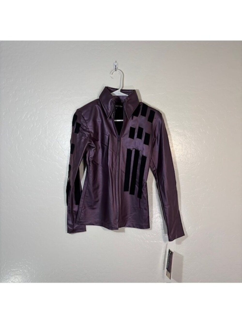 Hobby Horse Jacket Womens S Equestrian Show Faux Leather Metallic Purple NEW